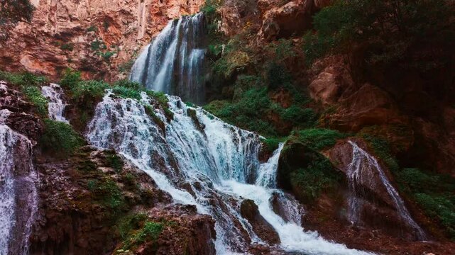 Spectacular Aniene Falls in Villa Gregoriana, Tivoli, Lazio, Rome, Italy