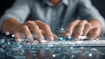 Dynamic coding creates innovative digital solutions with expert hands on keyboard