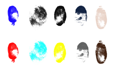 Abstract fingerprint shapes on transparent background