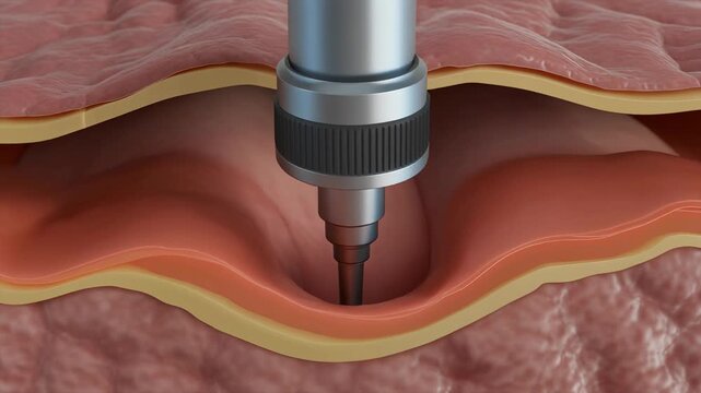 Animation of Laparoscopic Trocar Port Entry into Human Skin Layers