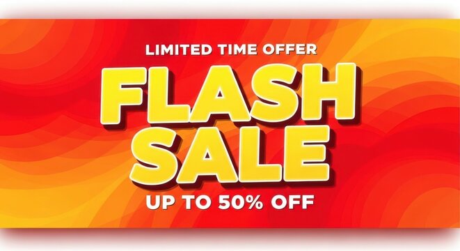 Limited time flash sale offer up to fifty percent off