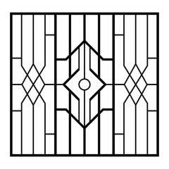 Modern Geometric Window Grill Vector Design