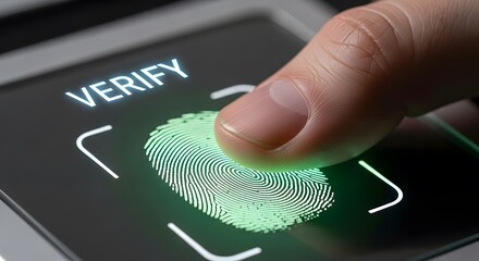 Fingerprint verification on a digital device for security and identification purposes