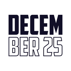 December 25 vintage Christmas lettering with checkerboard pattern and grunge effect T Shirt design