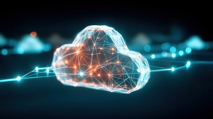 Innovative cloud technology revolutionizes data management digital landscape 3d graphic visualization futuristic environment abstract perspective