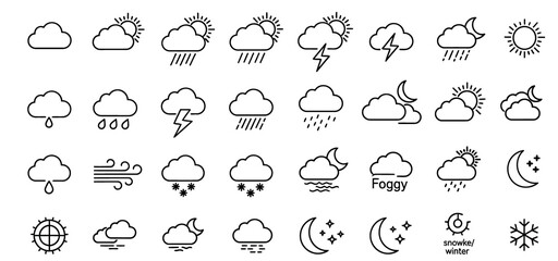 set of vector icons cloud
