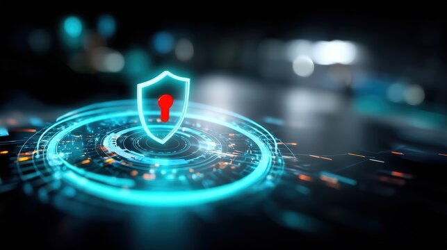 Cybersecurity measures enhance data protection digital realm visual representation futuristic environment close-up view security concept