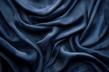 Obraz premium A close up shot of a draped piece of blue fabric with soft folds and subtle light variations