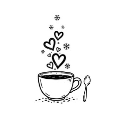 Intricate abstract geometric vector design in black