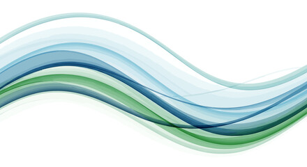 Abstract blue and green wavy lines