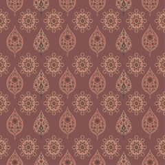 Romantic Botanical Paisley Design with Soft Ornamental Details