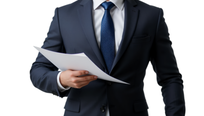 Businessman presenting official papers for corporate review