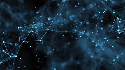 Abstract digital network visualization of interconnected dots and lines, showcasing modern technology