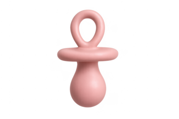 Pink baby pacifier 3d rendering with transparent background