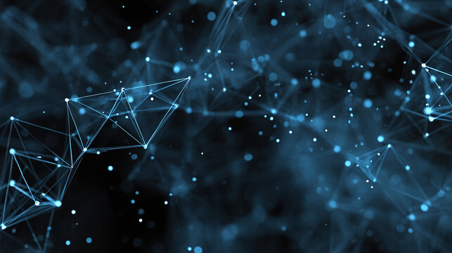 Abstract digital network visualization of interconnected dots and lines, showcasing modern technology