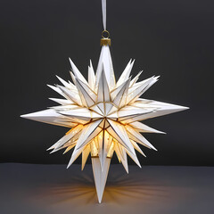 Glowing white moravian star christmas decoration 