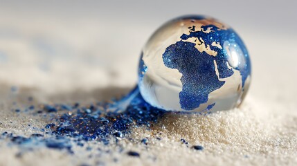 Melting globe symbolizing environmental crisis and global warming threatening our planet