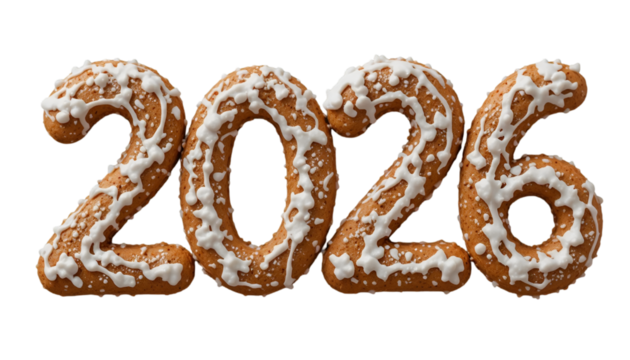 Festive Gingerbread Cookies Spell Out The Year 2026