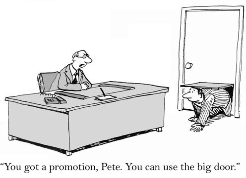 Use the big door, Pete