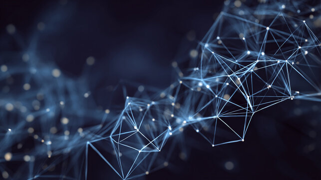 Abstract network of interconnected nodes and lines, a visual representation of complex systems. This image exudes a sense of interconnectedness, data flow, and intricate patterns
