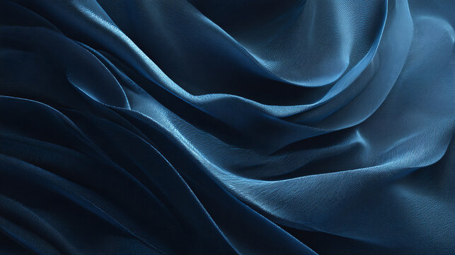 Ethereal Blue Fabric: A mesmerizing display of flowing fabric with elegant waves and folds, creating a sense of luxury and serenity