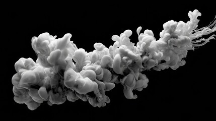 Ink Cloud Forms Tentacle Shape in Minimal Splash, Creating Dynamic Visual Contrast Against Negative Space