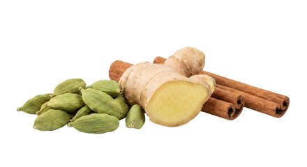 Fresh Ginger Cardamom Cinnamon Spices