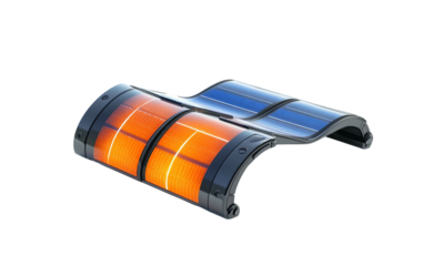 Eco friendly solar powered portable charger featuring a flexible design for versatile and reliable charging isolated on transparent background PNG