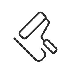 Fototapeta premium Fine line paint roller icon representing renovation work, ideal for home improvement visuals, construction updates and labour service graphics