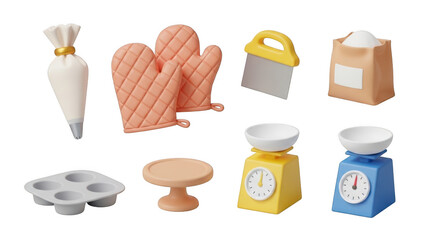 Collection of beach and summer vacation essentials isolated on transparent background