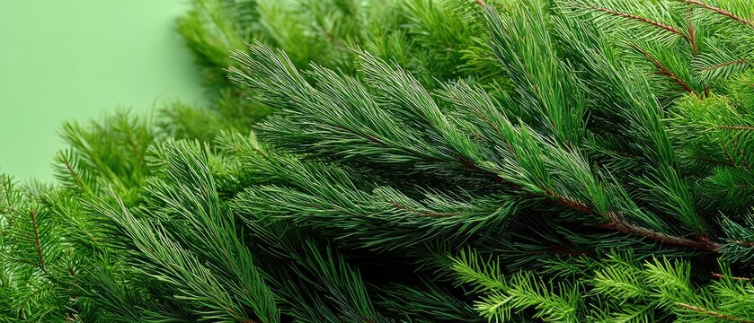 Festive scene featuring green fabric scattered with gold confetti alongside a pine branch and shiny ornaments