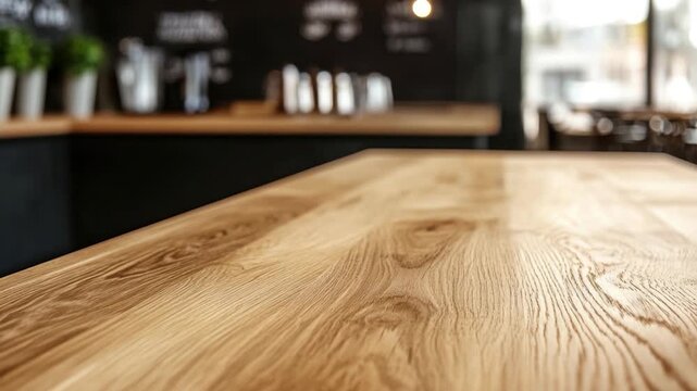 A simple wooden table placed in front of a dark-colored wall, ready for use or decoration