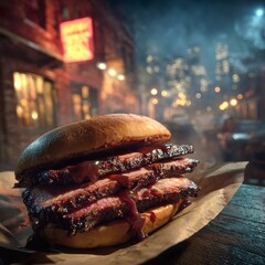 Chicago-style brisket sandwich