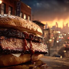 Chicago-style brisket sandwich