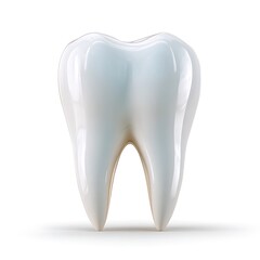A realistic 3d render of a healthy human molar tooth on a white background