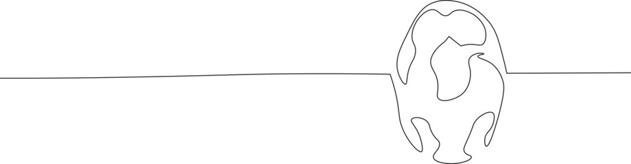 Soccer ball continous line drawing. Football minimal one line art.