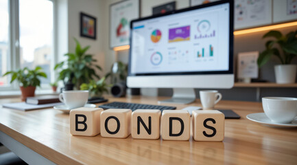 Fixed income portfolio planning in home office for advisers explaining government or corporate bonds performance to conservative investors and retirees seeking predictable interest income strategies