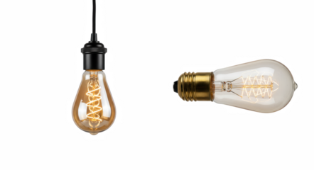 Duo of Warmly Illuminated Vintage Style Filament Light Bulbs