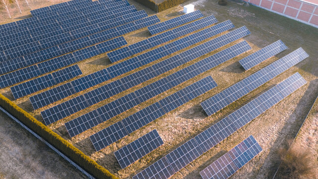 Large scale solar power plant in countryside