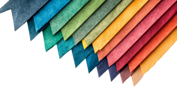 Studio image of pichkaris laid diagonally arranged neatly showcasing colorful water guns and festive Holi celebration isolated on transparent background PNG