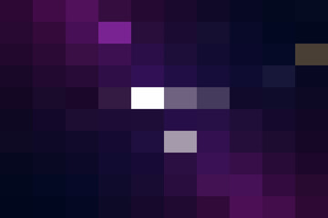 Abstract pixelated digital art featuring a dark purple and black color palette with bright white and violet square highlights
