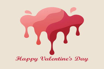 Watercolor Ink Valentine Heart Vector on White Background.
