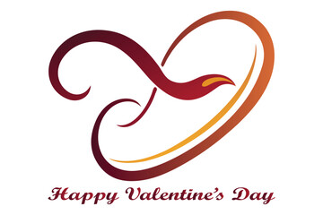 Liquid Ink Calligraphy Heart Valentine Vector