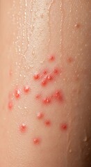 Fototapeta premium Skin Rash with Red Bumps - A Close-Up View of Irritation.