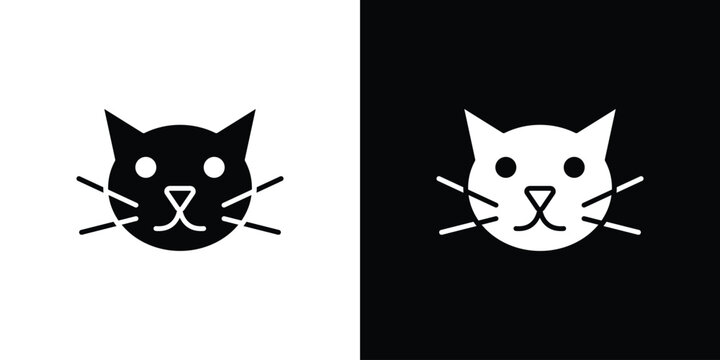 Cat icon design concept. vector flat icons