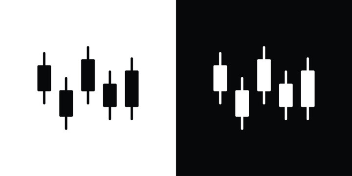 Chart candlestick icon design concept. vector flat icons