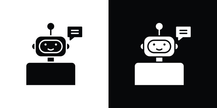 Chatbot speech bubble icon design concept. vector flat icons