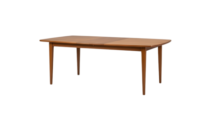 Wooden table with four legs isolated on transparent background