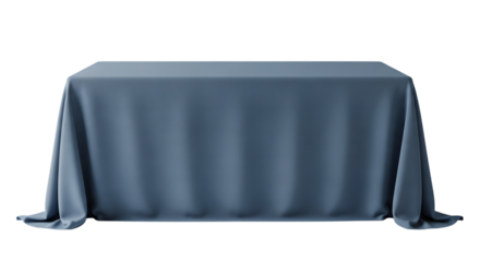 Blue tablecloth isolated on transparent background for mockup and design