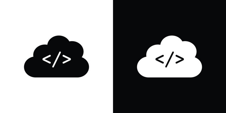 Cloud code icon design concept. vector flat icons